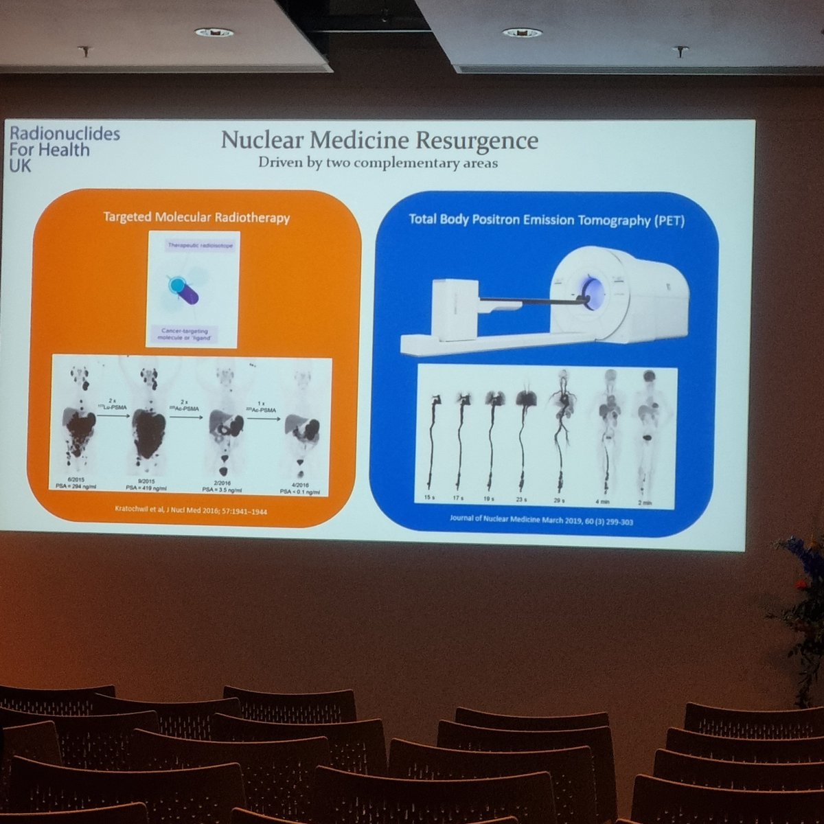 SFBarringtonKCL's tweet photo. Jen Young @MithrasProject @RadionuclidesUK advocating for radionuclide production in UK for research spurred by developments in molecular RT and total body body pet at BNMS Glasgow #BNMS2022 https://t.co/ShYjPwfuFT