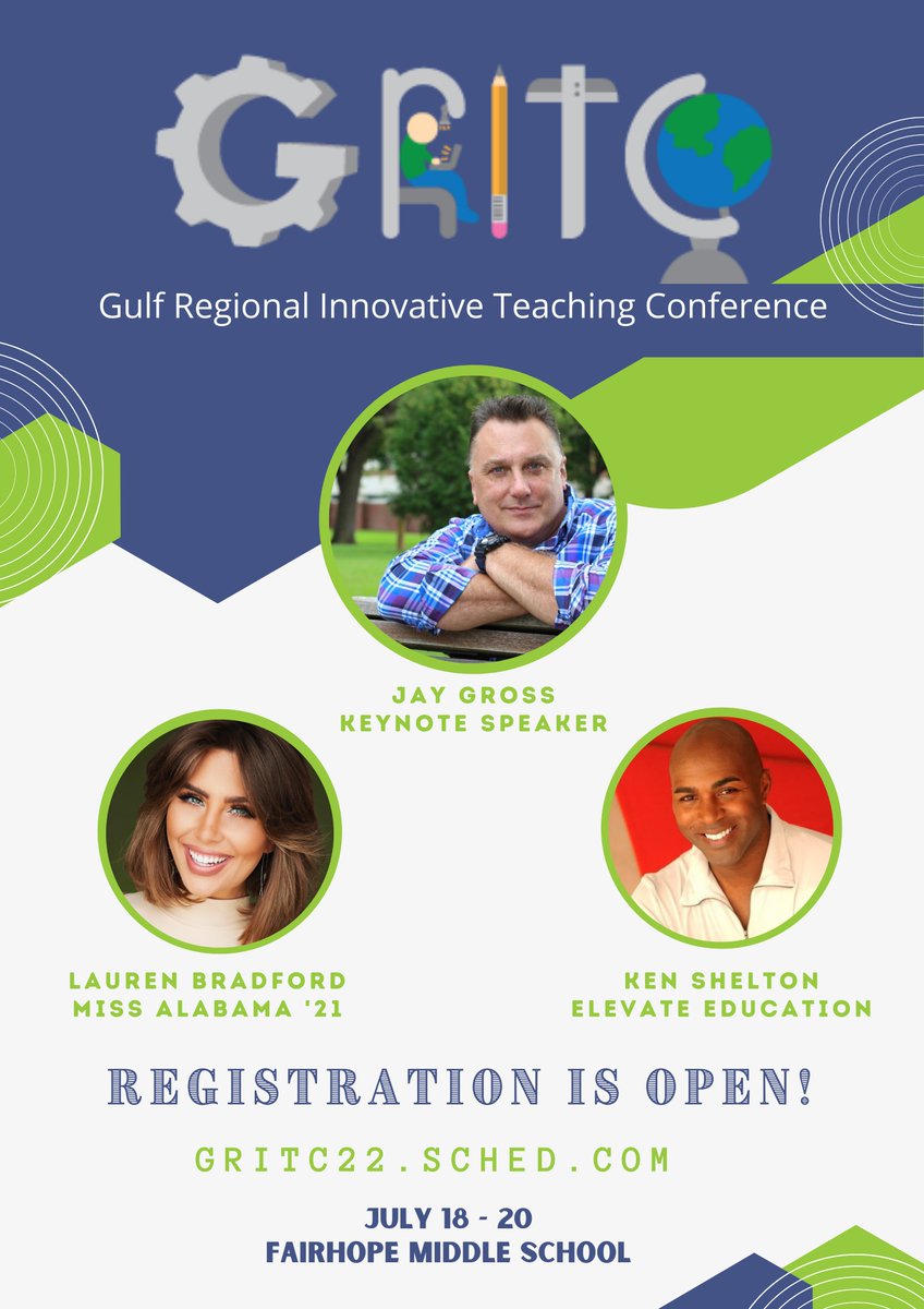 bcgritc's tweet photo. Registration for the Gulf Regional Innovative Teaching Conference is OPEN! With almost 400 sessions being offered, you are sure to find some great content to meet your needs! AND, with early-bird registration being only $35, you won't find a better deal! https://t.co/I8IaSldy7O https://t.co/AcAbvsI21R