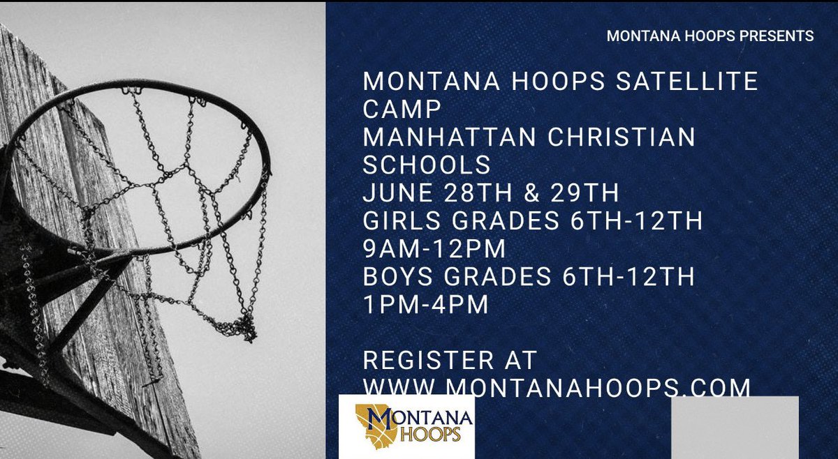‼️ Attention Gallatin Valley Hoopers ‼️
🏀 Montana Hoops Satellite Camp 
📍 MCS Event Center
📅 June 28 and 29
✅ Sessions for Boys and Girls entering Grades 6-12

Registration Form in comments: