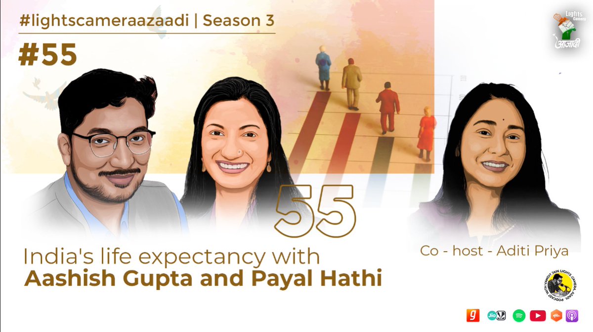 lightscameraazadi.in/podcast/55-ind…
@aashishg_ &amp; <a href="/payalhathi/">Payal Hathi</a> recently published sme amazing research on India's life expectancy &amp; the results wre quite shocking.Even our life and death are rooted in caste. @aditipriya_0301 hosts ths conversation wth me &amp; al of us deep dive int these findings