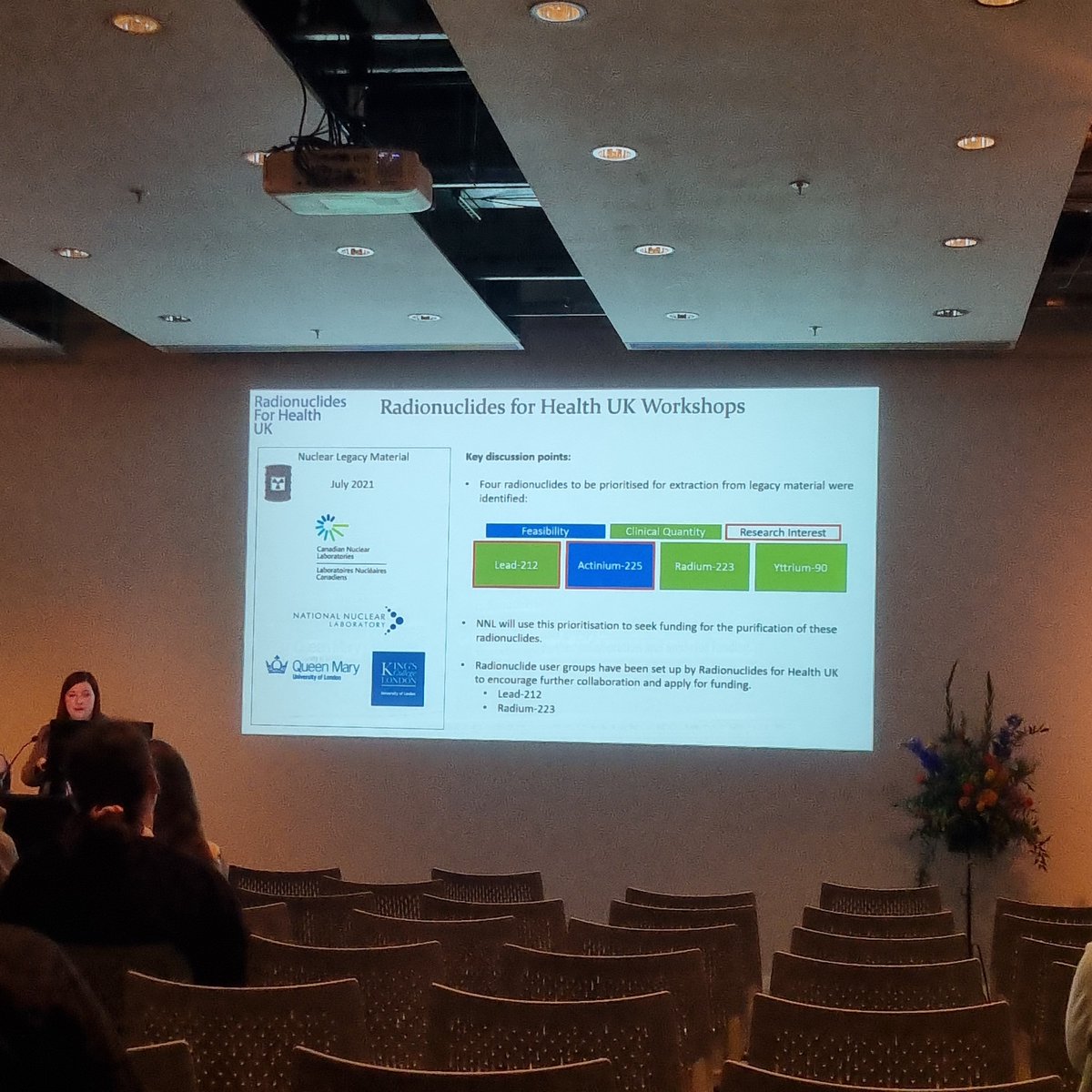 SFBarringtonKCL's tweet photo. @MithrasProject @RadionuclidesUK Potential for recycling of radionuclides from legacy waste materials identified at 1 of 3 UK workshops with international colleagues sharing ideas organised @RadionuclidesUK https://t.co/d1iw03524P