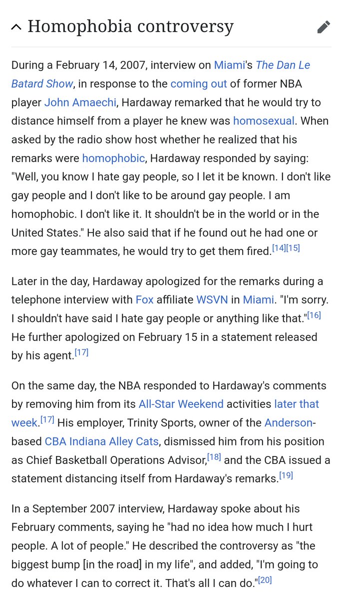 ClaMarchisio8ID's tweet photo. @Goen_Prayoga @dirasmaulana @SiaranBolaLive Dan sebenarnya kasus Vardy itu msh terbilang baru, Tim Hardaway Sr. (Pemain NBA era 90-an) waktu tahun 2007 pernah ngeluarin statement klo dia homophobia. Dan ya, kita udah tau respon publik dan media kala itu. https://t.co/13oZK0e6ZD