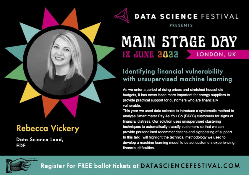 Really excited to be speaking at the Data Science Festival in June.

2022.datasciencefestival.com

@DataScienceFest

#DataScience  #MachineLearning  #DSFmainstageday