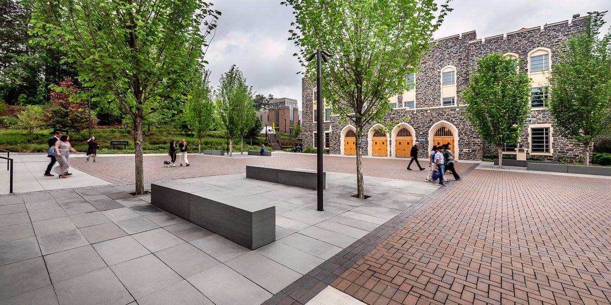 Our Pole Top outfitted with B-K fixtures sits in Cameron Plaza at Duke University. Photo by Surface 678.