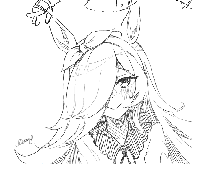 久々にライス描いたけどやっぱかわいい... 
