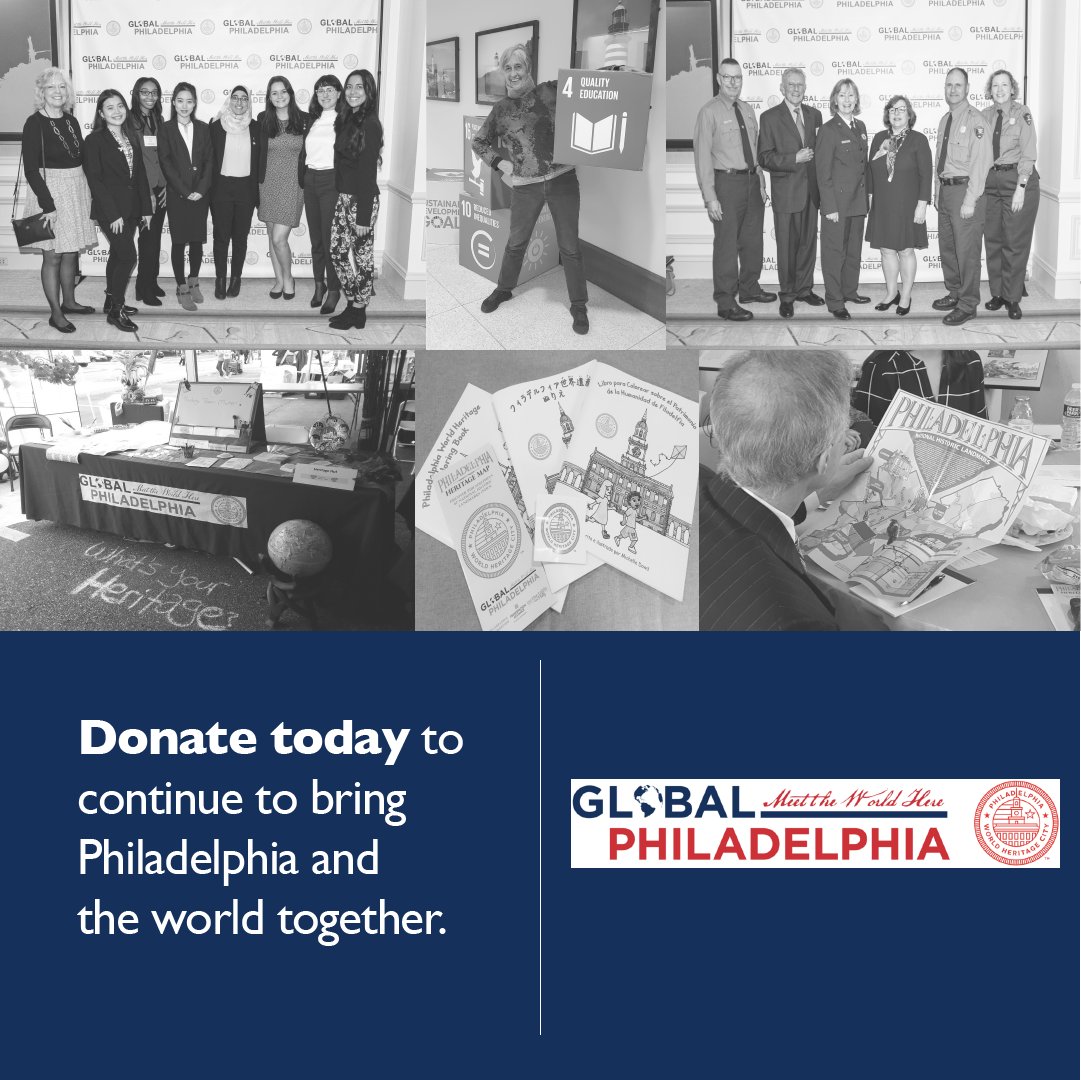 GlobalPhila's tweet photo. Support our mission of making Philadelphia a #WorldHeritage destination! Donate as much as you want to assist in achieving our goal!
Click here: https://t.co/TYE4VzoDBC
#GlobalPhiladelphia #WorldHeritagePHL #Support https://t.co/2nkQZAjzaB