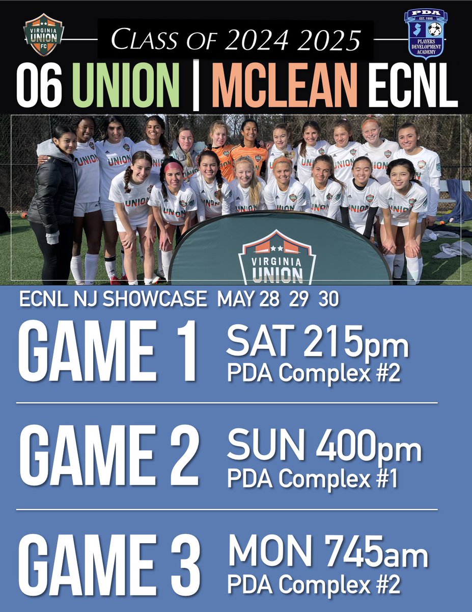 Union MCLEAN ECNL 06 heading to ECNL NJ. <a href="/TheECNL/">The ECNL</a> <a href="/ECNLgirls/">ECNL Girls</a>