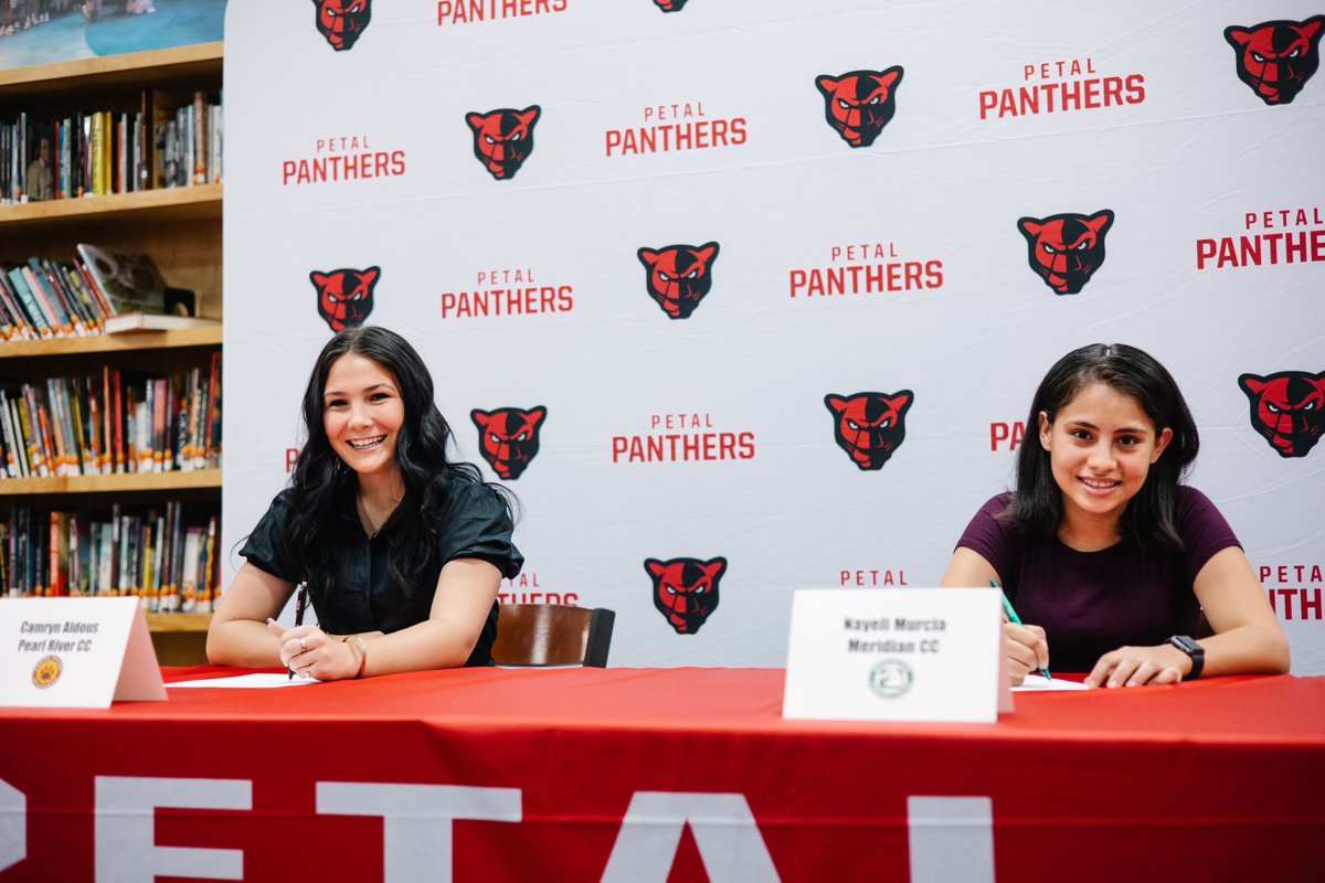 petalschools's tweet photo. Congratulations to Petal High School seniors Camryn Aldous who signed a soccer scholarship last week with Pearl River Community College, and Nayeli Murcia who signed with Meridian Community College. #PantherProud #TransformThrive https://t.co/l0yZQZxpav