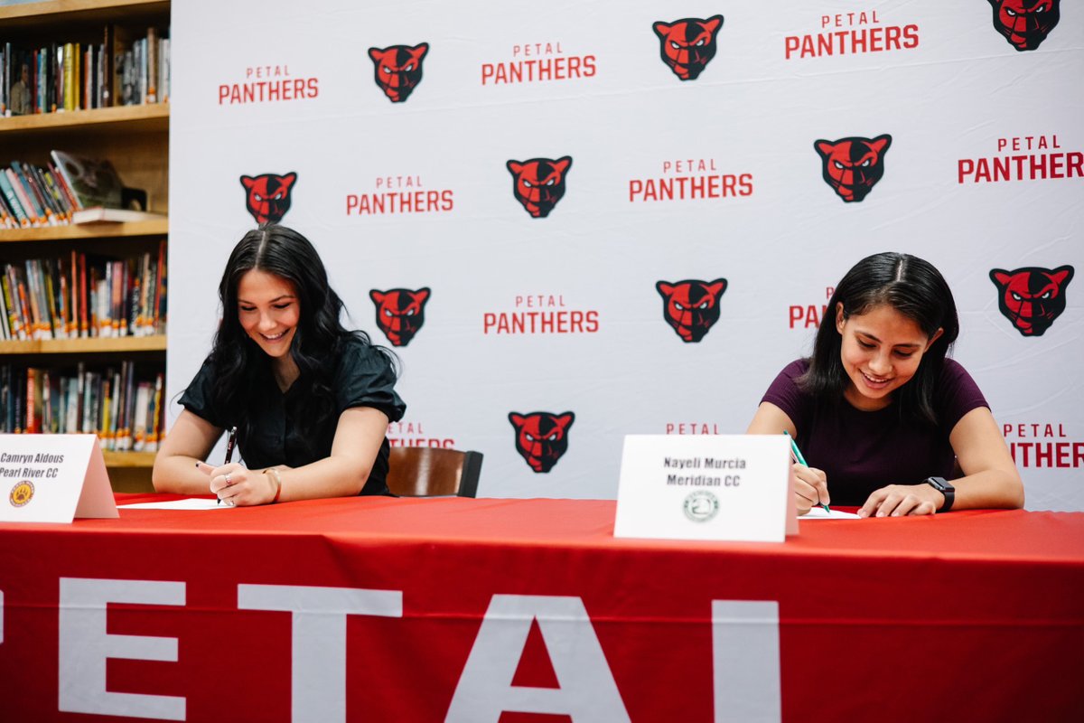 petalschools's tweet photo. Congratulations to Petal High School seniors Camryn Aldous who signed a soccer scholarship last week with Pearl River Community College, and Nayeli Murcia who signed with Meridian Community College. #PantherProud #TransformThrive https://t.co/l0yZQZxpav