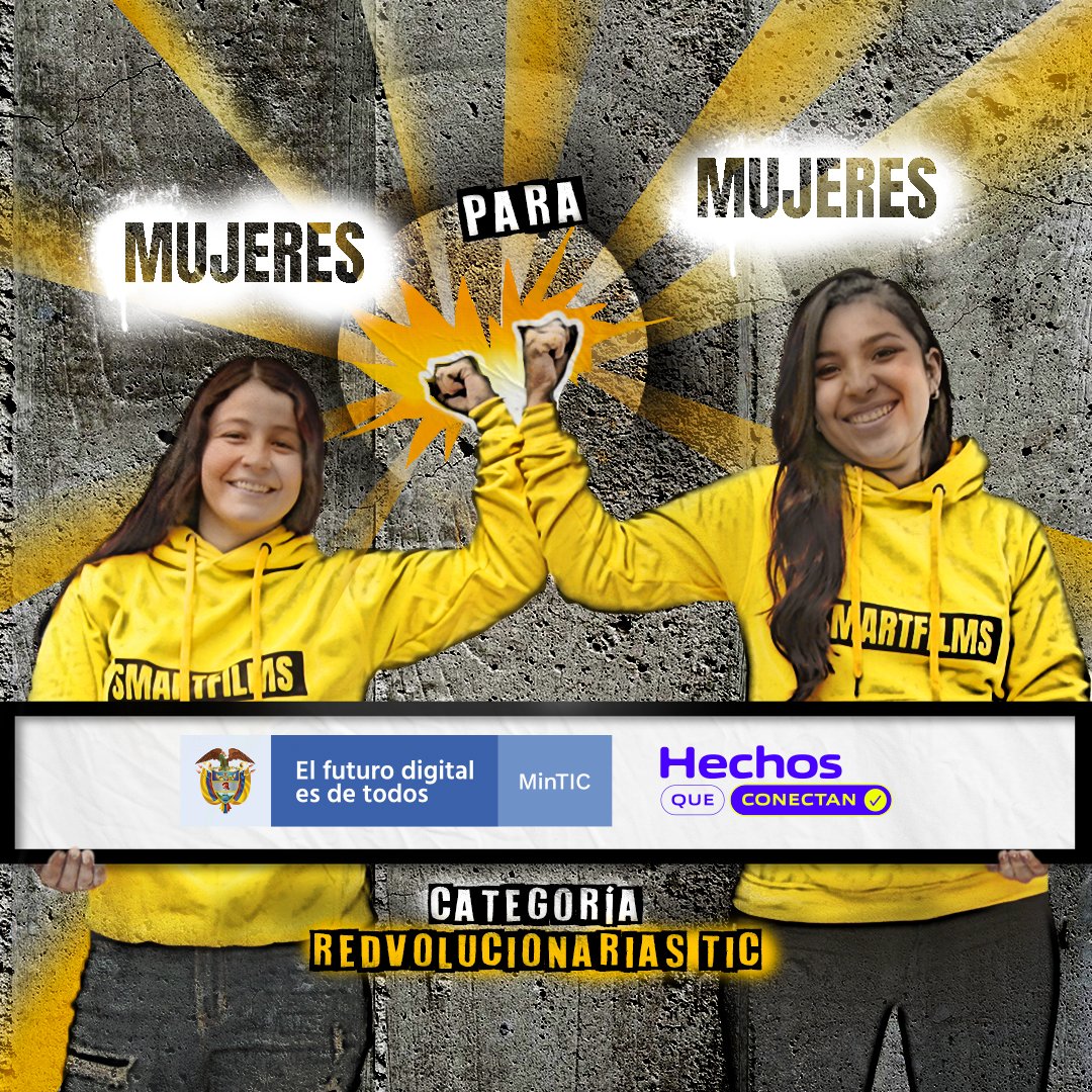 mafeardilalopez's tweet image. 🎦📱 Mujer aficionada o profesional mayor de 12 años, ¡Alista tu cortometraje de máximo 5 minutos! Para la categoría #RedvolucionariasTIC del #SmartFilms2022. 

🙋🏻‍♀️Participa en esta convocatoria hasta el 29 de julio, ¡podrás ganarte $25 millones 👉! smartfilms.com.co