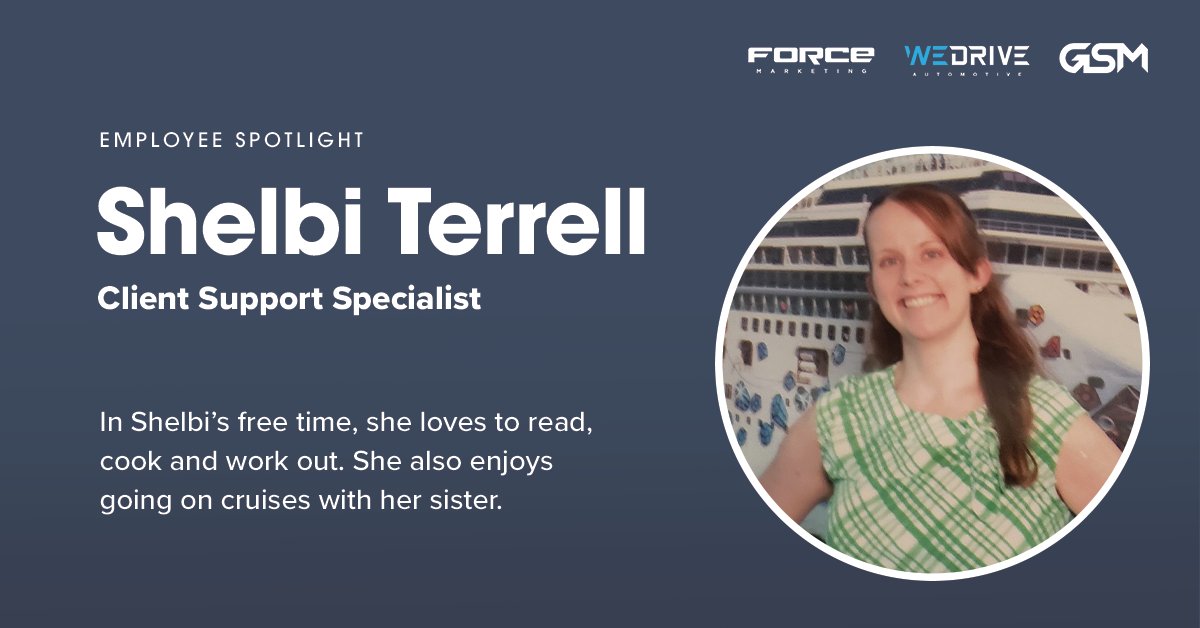 GSMHouston's tweet photo. [EMPLOYEE SPOTLIGHT] Shelbi is a Client Support Specialist that works both on the client-facing &amp; back-end side of supporting our products. Thank you, Shelbi, for all you do! #teamforce #employeespotlight #automotive #womeninauto #autoindustry #marketing #automarketing https://t.co/fTK8J8xfyU