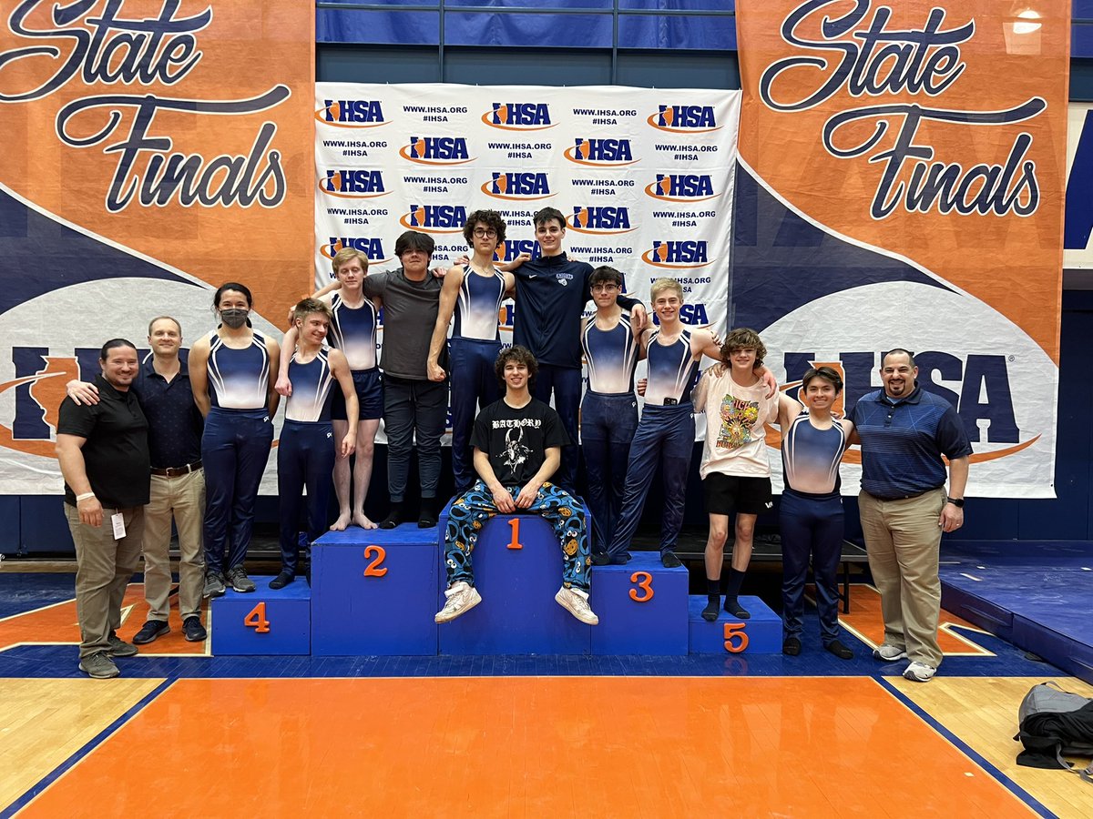 The Boys Gymnastics team finished their season this weekend at the IHSA State Meet with a 4th place finish.  Congratulations on a great Season!! <a href="/KnightsofPHS/">Prospect High School</a>
