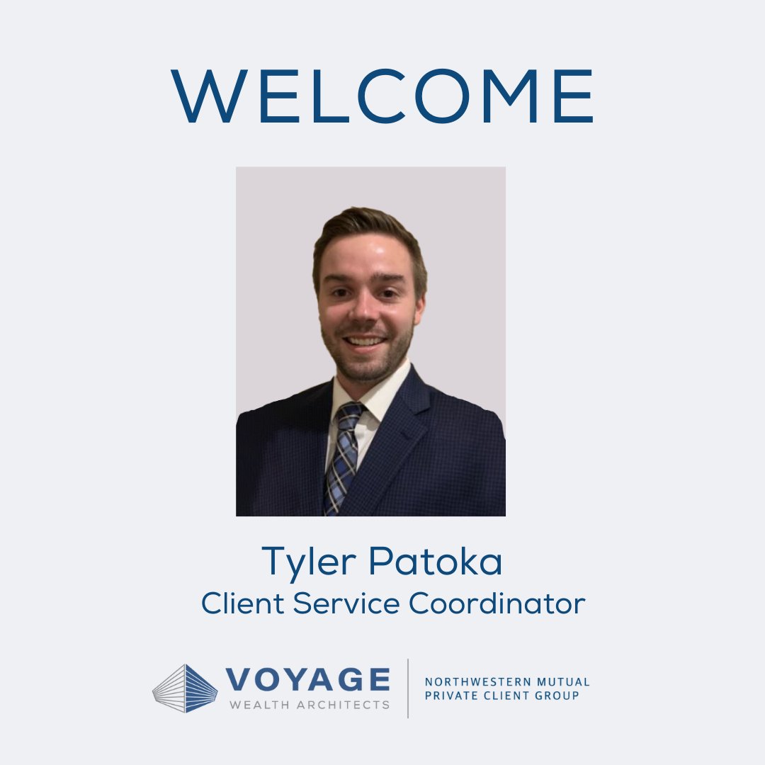 VoyageWA's tweet photo. Please join us in welcoming Tyler Patoka to the Voyage Wealth Architects team! In his role as a Client Service Coordinator, Tyler will support clients throughout their financial planning journeys and be an integral part of firm operations. Welcome, Tyler! https://t.co/l9y2Jgogmw