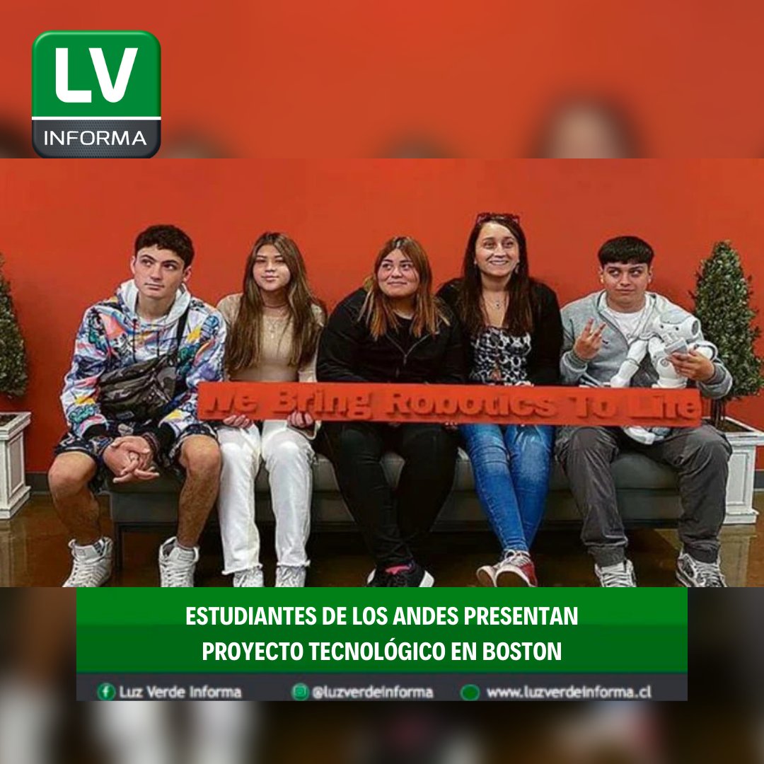 LuzVerdeInforma's tweet photo. 🟢 Durante cinco días, estudiantes y ex alumnos del Liceo Politécnico América, ubicado en la comuna de Los Andes, representaron a la comuna y a la Región en Boston, #EstadosUnidos, en el encuentro en Instituto Tecnológico Massachusetts🟢 https://t.co/7rffp3ivlG