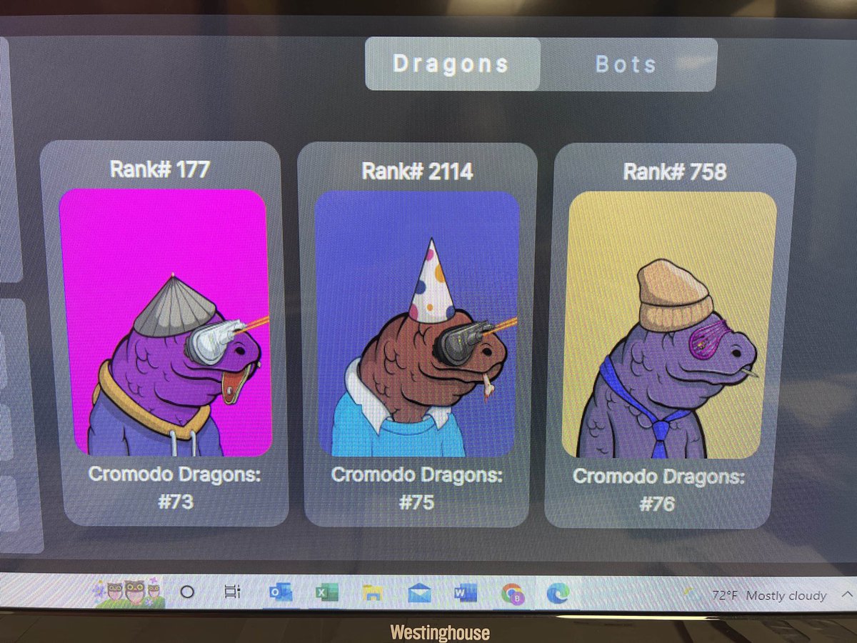 Just hatched my <a href="/CromodoDragons/">CromodoDragonsSociety</a> and received these beautiful ones from a gold, silver, and bronze egg! Follow them at cromododragonsociety.com to grab some for yourself!  Please LIKE and RT this photo to show your love for them! #cro  #crofam #NFT #NFTCommunity #FFTB #CronosChain