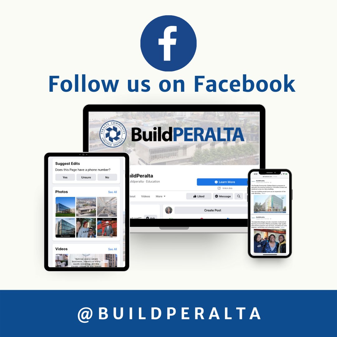 BuildPeralta's tweet photo. Don't miss the latest updates! Follow BuildPERALTA on all social channels to stay informed of opportunities, events, and updates from the Peralta Community College Bond Program!
.
.
#buildperalta #communitycollege #bayarea #california #sbe #community #peraltacolleges https://t.co/z7wGwoGNyE