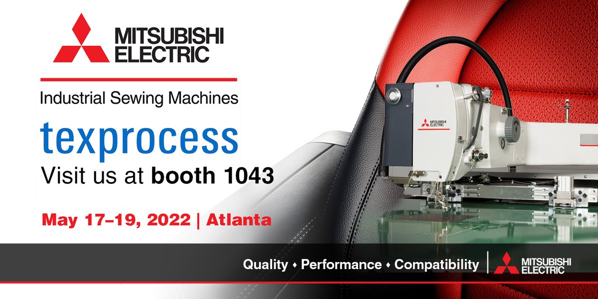 MitsubishiElect's tweet image. This week! Join us for the largest technical textiles, nonwovens, machinery, sewn products and equipment trade show in the Americas, #TEXPROCESS. Add us to your show planner, 𝐛𝐨𝐨𝐭𝐡 𝟏𝟎𝟒𝟑!

Learn more about the show. ➡ okt.to/o2Yh6m