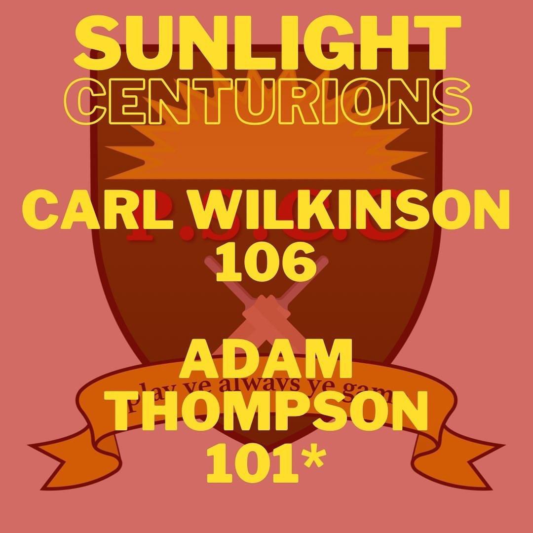A superb weekend for Sunlight’s up an coming talent. Two centuries from some of our youngsters. Carl Wilkinson scoring 106 and 17-year old Adam Thompson scoring his maiden senior ton with 101*! 💪 🏏