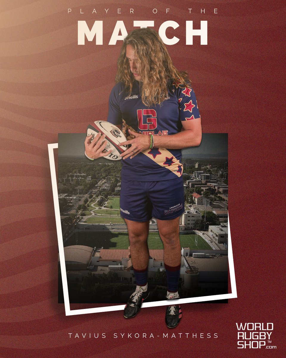 Congrats to Tavius Sykora-Matthess (<a href="/Tavius__/">Tavius 🦍</a>) for earning the <a href="/worldrugbyshop/">World Rugby Shop</a> Player of the Match in his American Raptors debut!

#RaptorsRugby | #Mission23