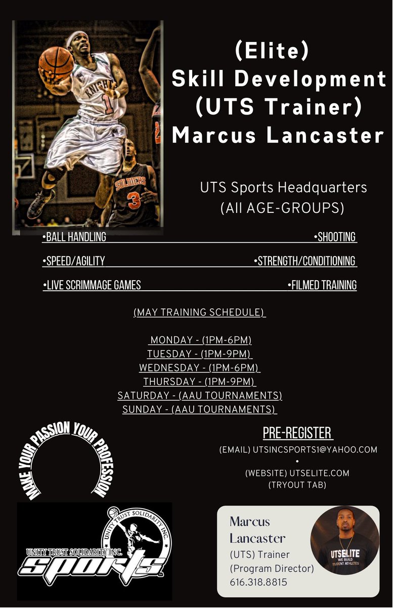 TheCEO_UTS's tweet photo. #NewWeek #SameGrind Training Days this week (Monday-Thursday) 🗓 #BookUp📲 @UTS_INC_Sports ‼️ https://t.co/KUogL305BX