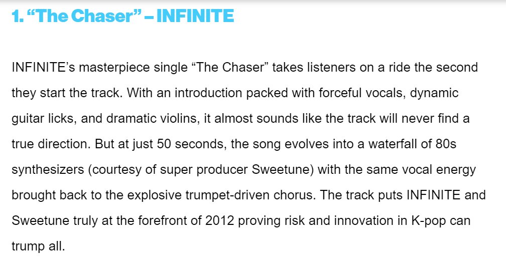 queenofjong's tweet photo. The Chaser Thread: A bit late but I wanted to do a The Chaser Thread because of how special it is!

1. Billboard No 1 Kpop song of 2012
2. Rolling Stones '50 Greatest Boy Band Songs of All Time' - No 42
3. Billboard's 100 Greatest K-pop Songs since 2010s - No 3 https://t.co/GK7sAEyOm0