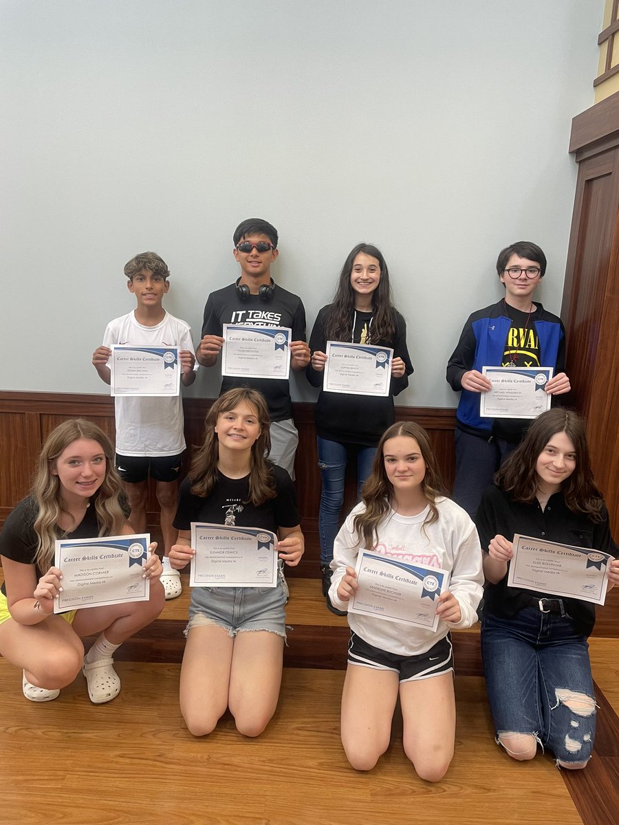 cpjhsterrell's tweet photo. These Digital Media students at CPJHS just passed their Precision Exam! @TISDCPJHS @TISD_CTE https://t.co/LqVdgMXPiM