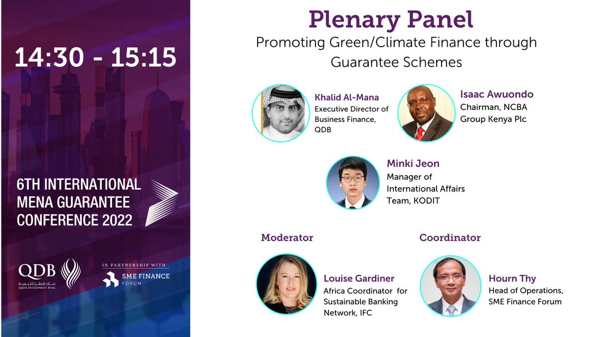 SMEFinanceForum's tweet photo. How Promoting Green and #ClimateFinance through #Guarantee Schemes can help #SMEs. Join us at the 𝟲𝘁𝗵 𝗜𝗻𝘁𝗲𝗿𝗻𝗮𝘁𝗶𝗼𝗻𝗮𝗹 𝗠𝗘𝗡𝗔 𝗖𝗿𝗲𝗱𝗶𝘁 𝗚𝘂𝗮𝗿𝗮𝗻𝘁𝗲𝗲 𝗖𝗼𝗻𝗳𝗲𝗿𝗲𝗻𝗰𝗲 on May 23 &amp;24 at 2 PM Qatar time to learn more! 
https://t.co/CCgxfJQ7lP 
#MENAREG2022 https://t.co/Ru9uigr7os