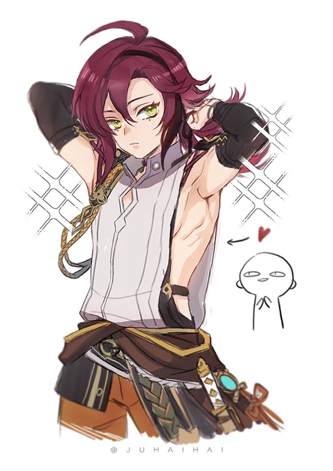 That side boob #Heizou #Genshinlmpact 