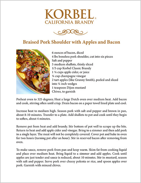 Our Braised Pork Shoulder with Apples and Bacon - a comfort food classic.