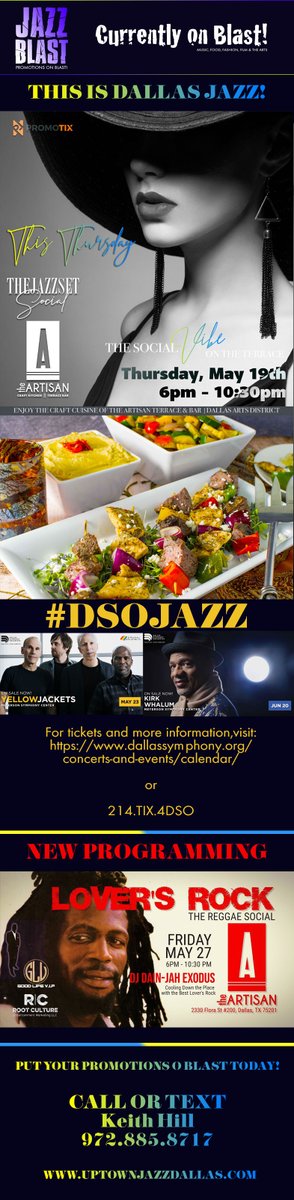 TheJudahSet's tweet photo. #JazzBlast This Week!

This Thursday, https://t.co/yCtum8OygL
#DSOJazz | Yellowjackets at the Meyerson, https://t.co/km6LzVX456
[New] - Lover's Rock | The Reggae Social on the Terrace https://t.co/F7yAPmP7ak
#DSOJazz | Kirk Whalum at the Meyerson,  https://t.co/1ZupLDJEVX https://t.co/Yo7nCtqGHY
