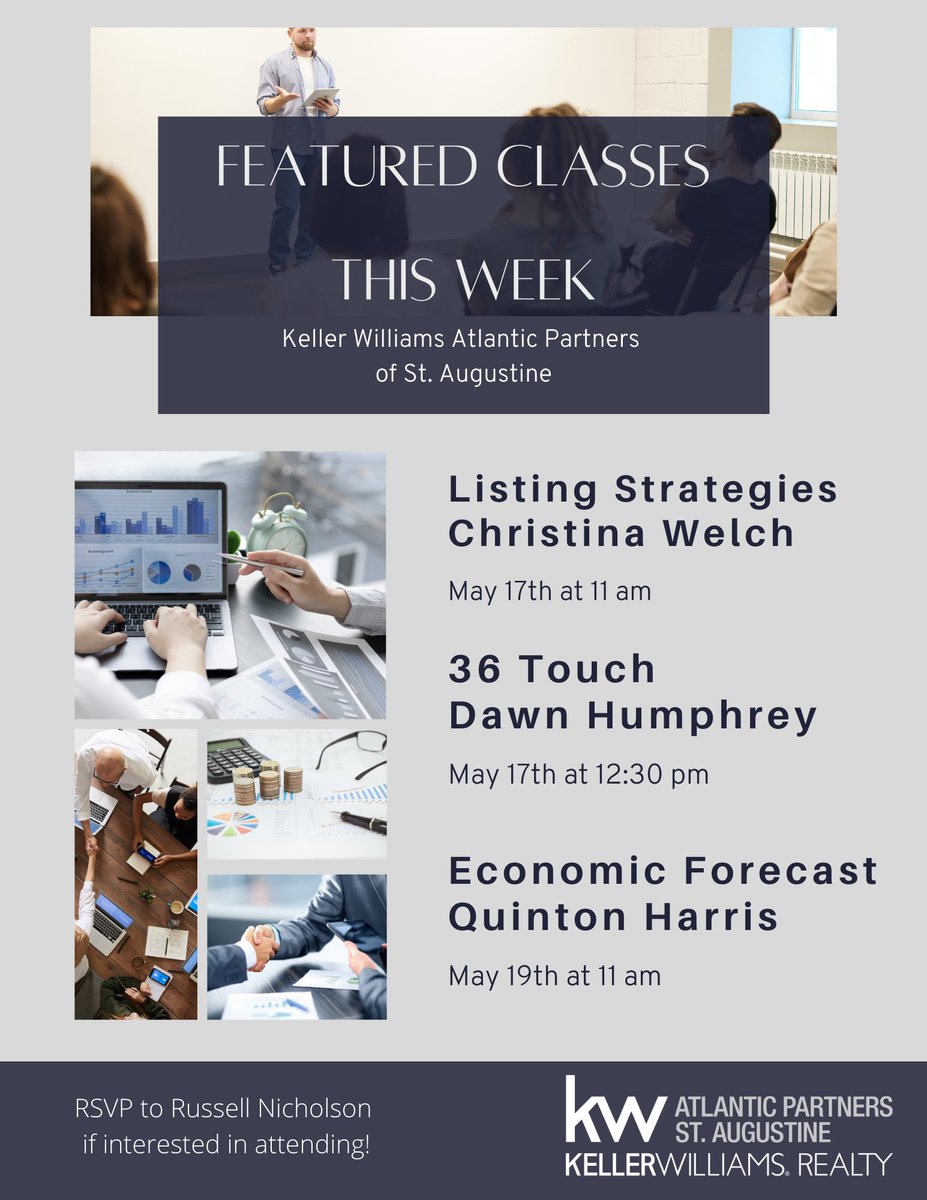 kwstaugustine's tweet photo. Are you or someone you know interested in becoming a Real-Estate Agent? 
Take a look at some of our Featured Classes This Week!
You won't want to miss this opportunity to attend these high-level FREE classes being offered! https://t.co/otkMkvk3TV