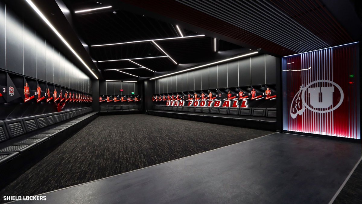 SBJ's tweet photo. .@Utah_Football unveiled their new locker room 🔥

(via @ShieldLockers) https://t.co/yX91zqCCws