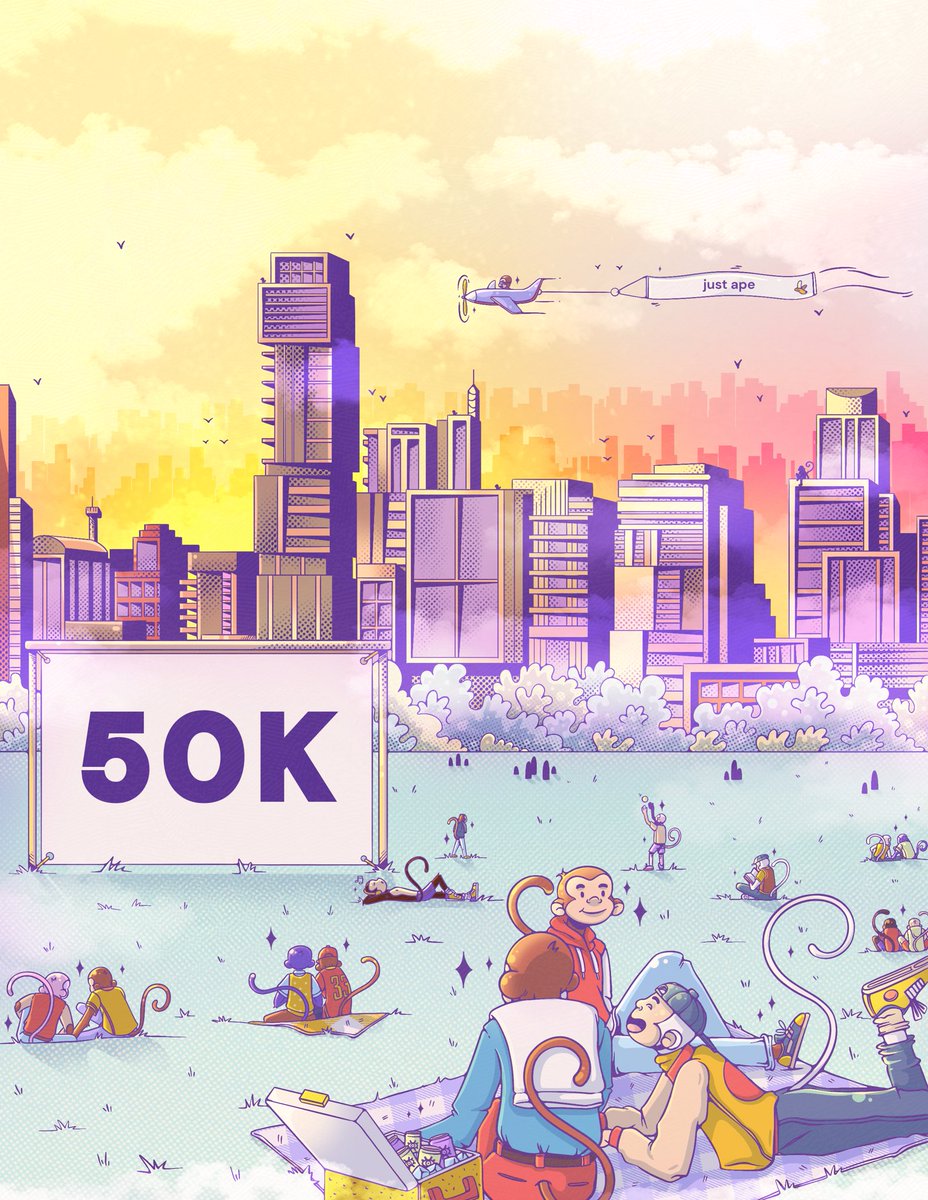 justape_'s tweet photo. I am ape. You are ape. We are ape. 🐒

Smashed 50k, and we aren’t done yet.

Thanks again for the incredible support! https://t.co/jUX97ZJxEb