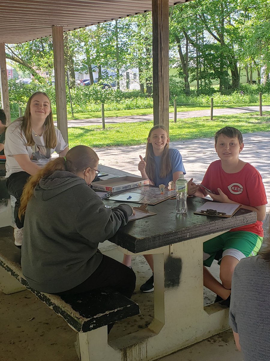 MathEagles's tweet photo. 5th period enjoying time outside with the cell phone Math lab on data analysis! Throwing in probability with board games! @LHSGoldenEagles @lakes_renee @SuptStover https://t.co/v0XXKnkpSd