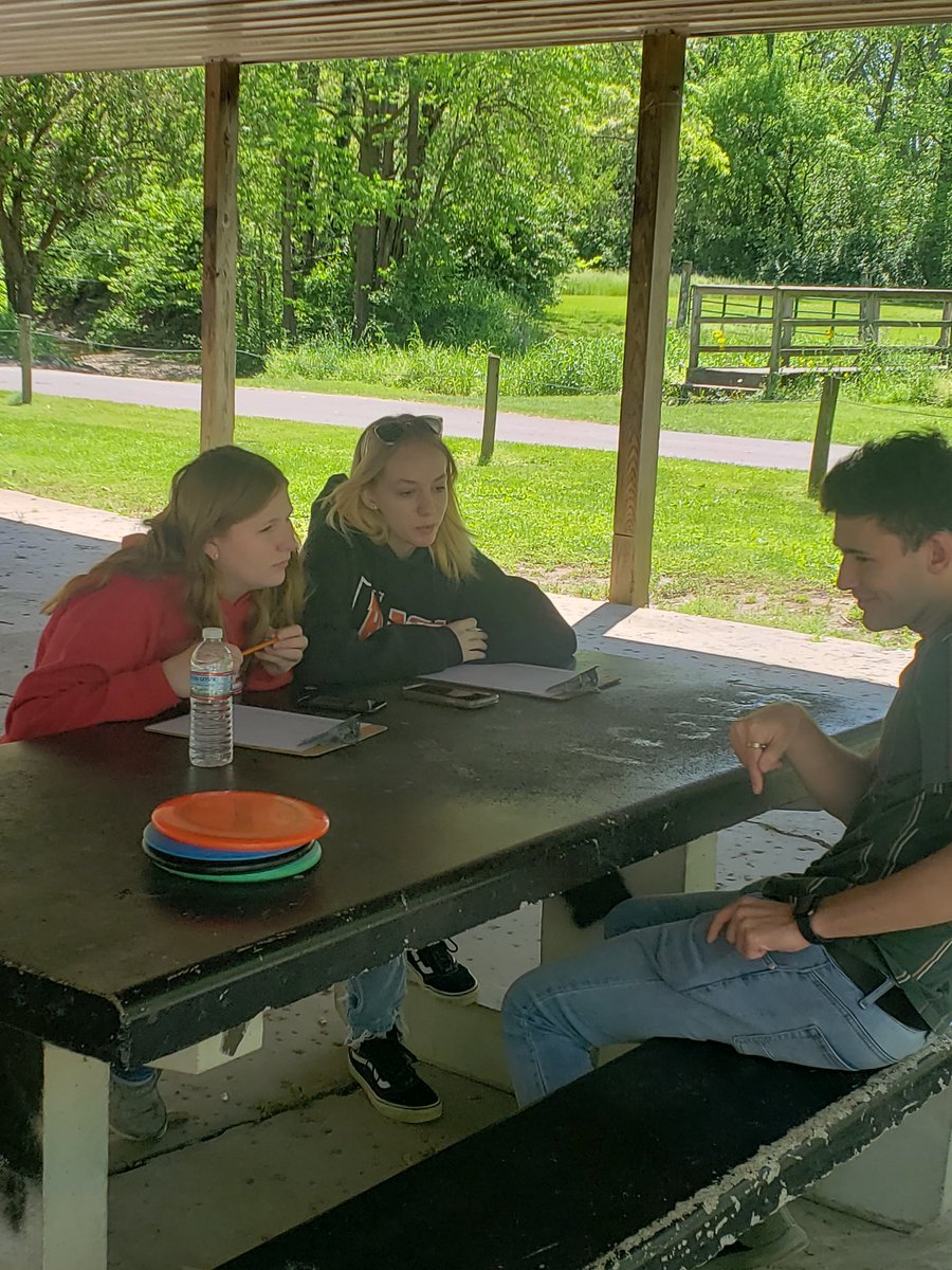 MathEagles's tweet photo. 5th period enjoying time outside with the cell phone Math lab on data analysis! Throwing in probability with board games! @LHSGoldenEagles @lakes_renee @SuptStover https://t.co/v0XXKnkpSd