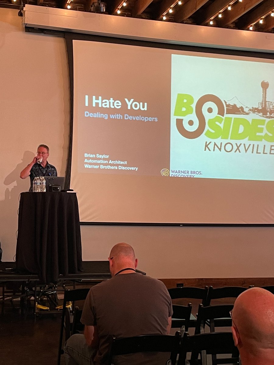 ChaosComputing's tweet photo. First time speaking again at an in-person conference in 2 years.  @BSidesKnoxville https://t.co/03CgoeFC04