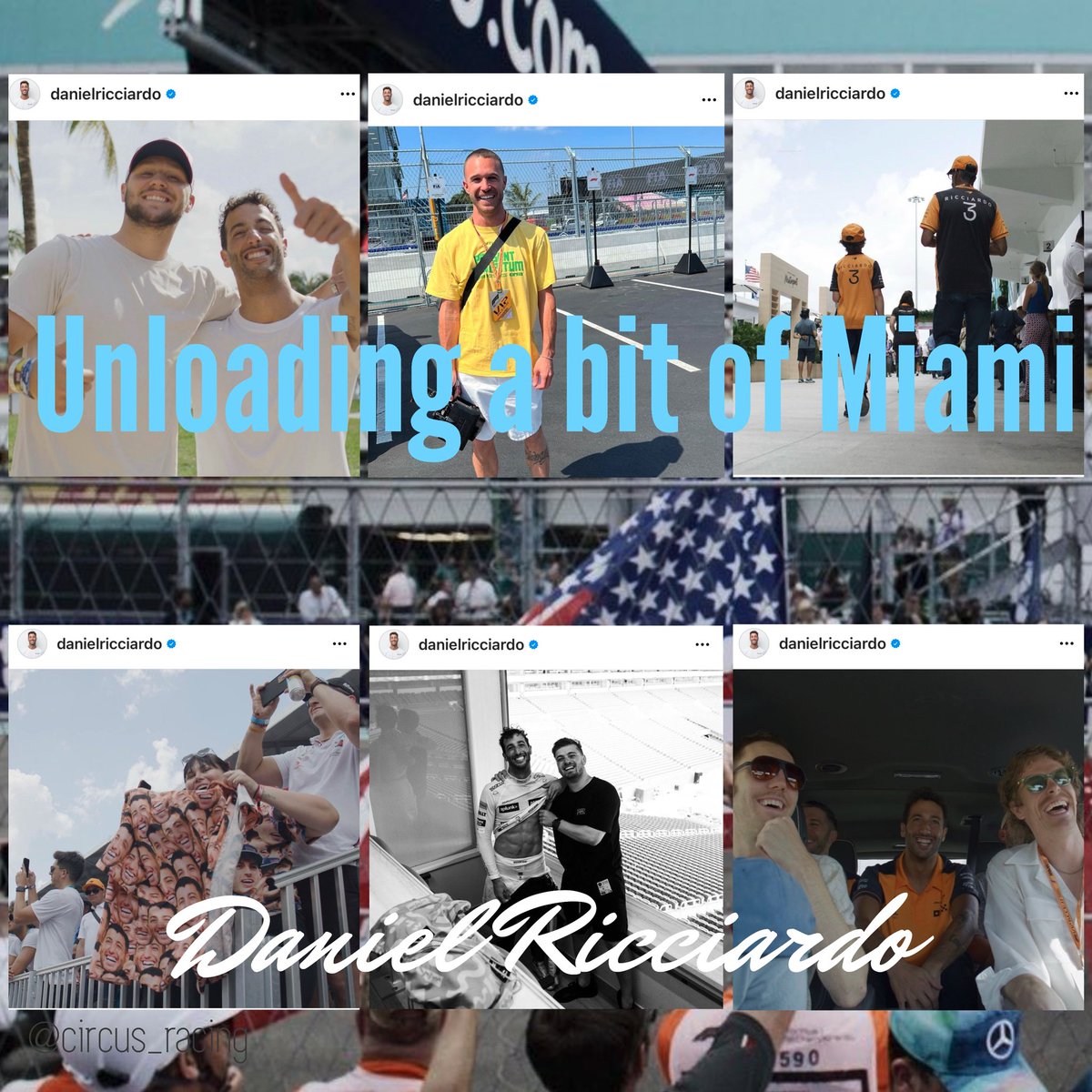 circus_racing's tweet photo. Daniel’s IG post: Unloading a bit of Miami #JoshAllen #CoreyWilson #MartinGarrix #Caamp #MichaelItaliano #RicciardoNation #RIC3 #DanielRicciardo https://t.co/fkUOLpfoIX