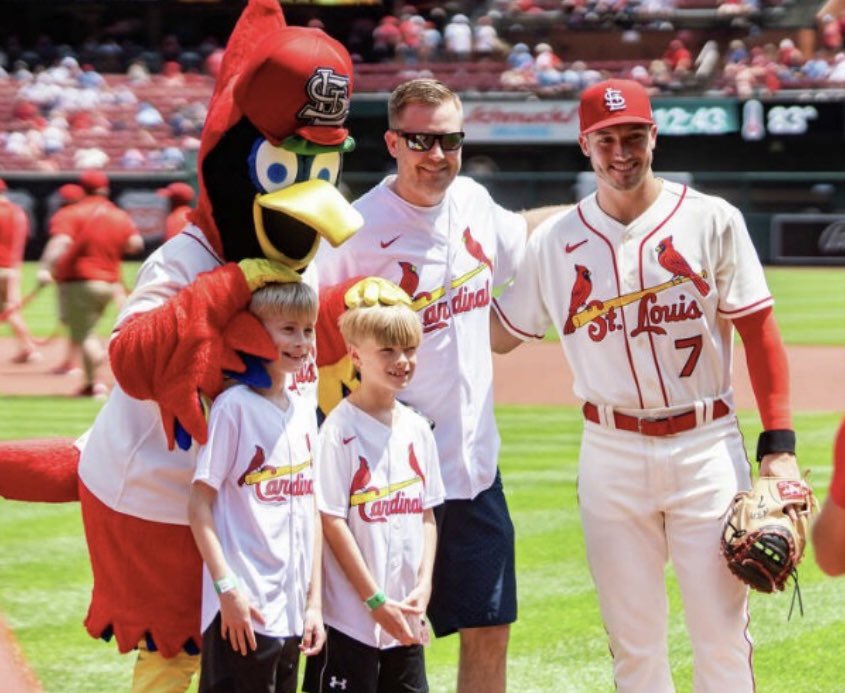 RepCD's tweet image. It was an amazing honor to throw the first pitch to @A_Knizner at Busch Stadium on Saturday. #STLCards