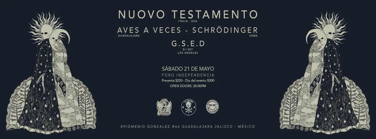 LaKalakaBar's tweet photo. Ya es este fin de semana, Nuovo Testamento en Guadalajara, junto a Aves a Veces y Schrödinger, además desde Los Ángeles DJ GSED.

Toda la info en el evento de FB: 
https://t.co/16lQBIqvbj https://t.co/zmuj9kLofl