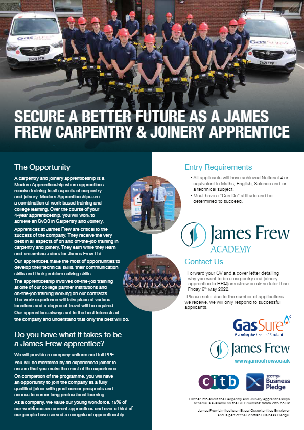 TannahillCentre's tweet image. PLEASE SHARE As part of their #CommunityBenefits commitment, #FPHA contractor @JamesFrewLtd are recruiting a range of apprentices from #Ferguslie including:

🔧Plumbing
🪚Carpentry
🪛Electrical

Closing date for these roles are 23rd May (not the date in the leaflet).