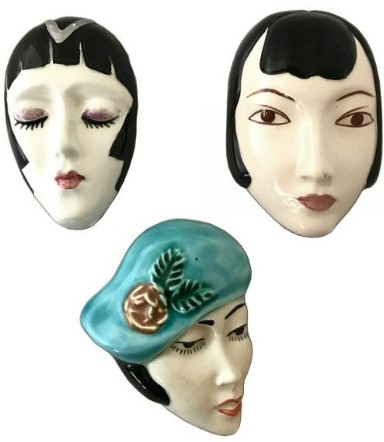 Bring elegance and beauty to your home with this timeless hand-painted ceramic wall masks featuring three distinct ladies, made in Czechoslovakia c1930 
 📷Morgan Strickland dec-arts

Discover objects of desire at the Art &amp; Antiques Fair Olympia in June. Link in the bio🎟️