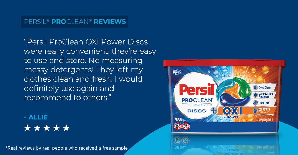 PersilLaundry's tweet photo. Caring for your clothes never looked and smelled better. Make the switch by visiting https://t.co/sAXQIk5a1k 

#persilproclean #cleanclothes #laundryday #smellssogood #laundrypro #testimonial https://t.co/N2mbk2n0dq