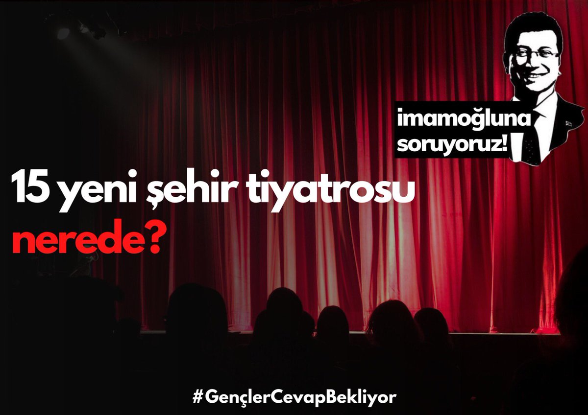 İstanbullu #GençlerCevapBekliyor !

15 yeni yaşam vadisi,
E-Spor merkezleri,
Kültür merkezleri,
15 yeni şehir tiyatrosu

NEREDE <a href="/ekrem_imamoglu/">Ekrem İmamoğlu</a> 

Vaat çok, icraat sıfır!