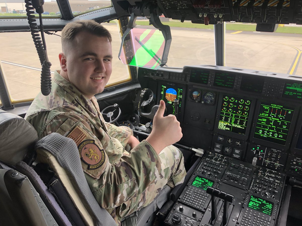 JakeWhats's tweet photo. Took a ride on a C-130 today. Flew over Wales and hit the Mach Loop with the cargo door open. What an experience. 

Also I got to talk to my friend over the radio! Haha weird to be on the other side. https://t.co/CaePQfSmkQ