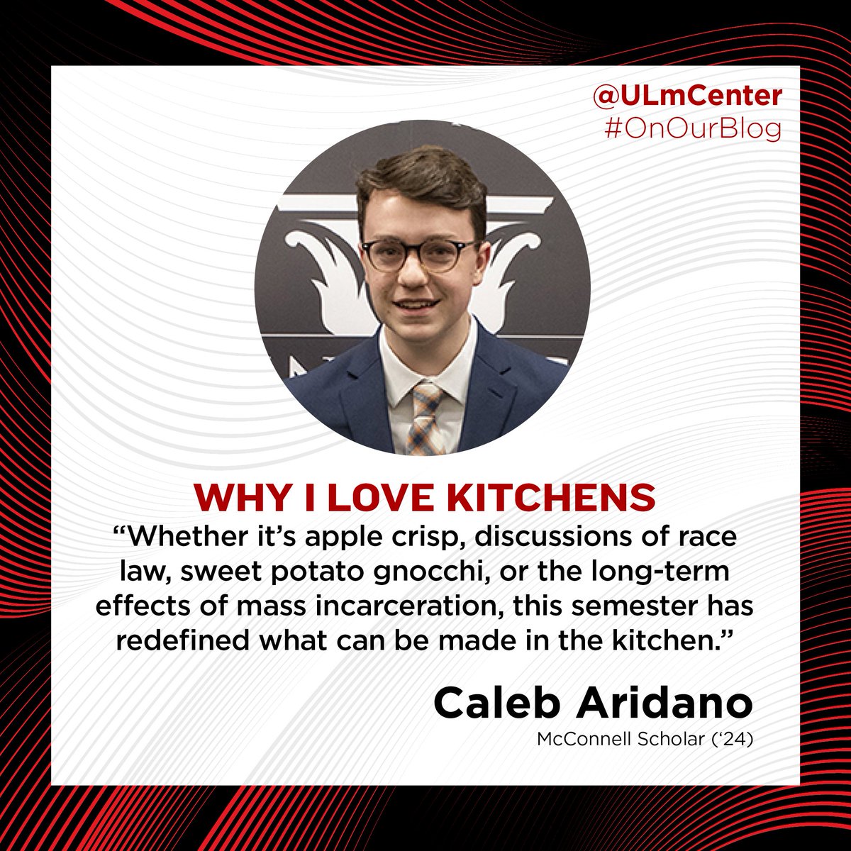 ULmCenter's tweet photo. ✍️ STUDENT PERSPECTIVE | #McConnellScholar Caleb Aridano (’24) shares his appreciation for both the cooking and thought-provoking discussions that take place in his apartment kitchen.
#WhoWeAre #KitchenConversations #politics
🍳 Read more #OnOurBlog: https://t.co/TVAVSBZTN6 https://t.co/g7ZJXrxR0j