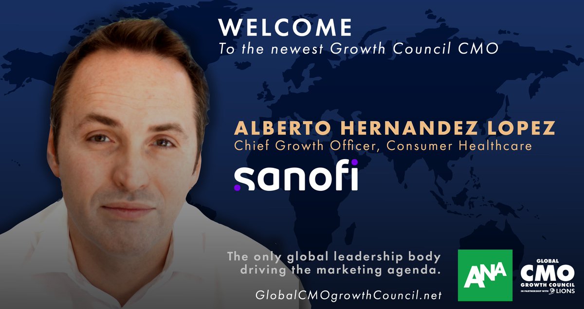 We look forward to experiencing @Sanofi's Alberto Hernandez Lopez' creativity & collaborative style at @Cannes_Lions & beyond. We proudly welcome this best-in-class global consumer marketer to the @ANAmarketers Global CMO #GrowthCouncil. #ActionsBeyondAds @nprimo