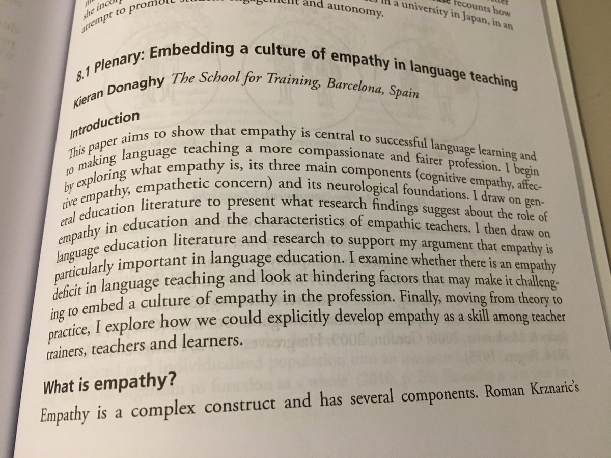 kierandonaghy's tweet photo. My article on my IATEFL Conference plenary ‘Embedding a culture of empathy in language teaching’. ⁦@iatefl⁩ #empathy #esl #elt #tefl https://t.co/TWdCAAiVTE