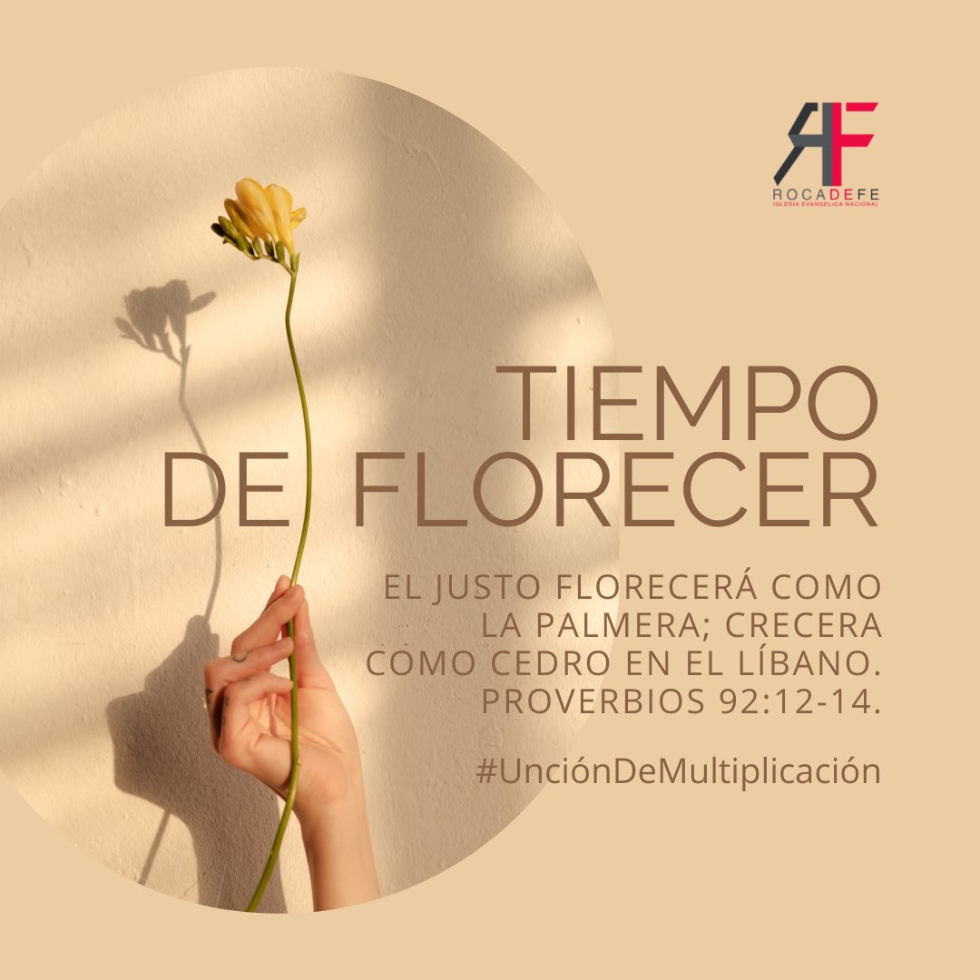 ROCADEFEOAX's tweet photo. Es tiempo de Florecer!!!

12 El justo florecerá como la palmera;
Crecerá como cedro en el Líbano. 
Proverbios 92:12-14.

#UnciónDeMultiplicación2022 #RocaDeFe #RocaDeFeTuCasa #Florecer #TiempoDeFlorecer #Oaxaca #México #Fé #Dios #Jesús #EspírituSanto #Crecimiento https://t.co/yDzoCiC5rb