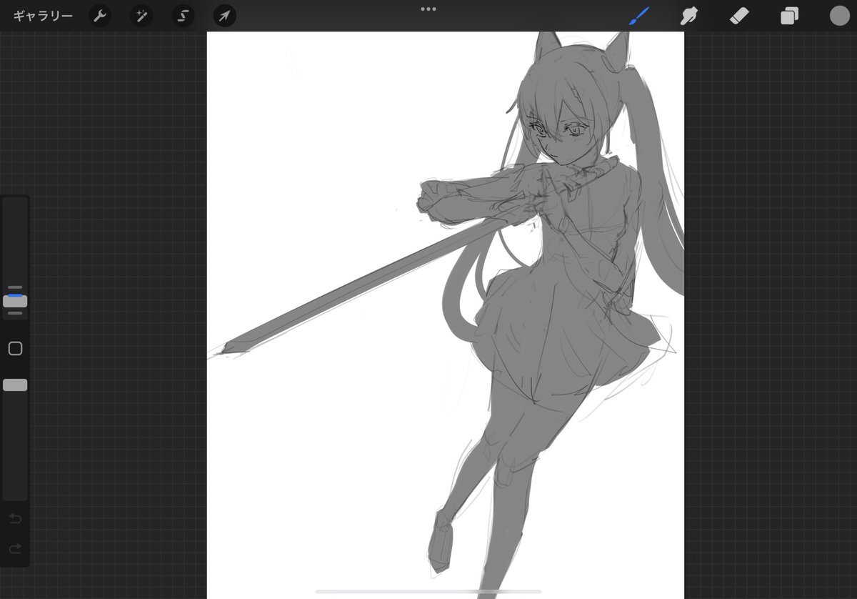 せっかくなので最近の原神絵のラフでも載せておく 