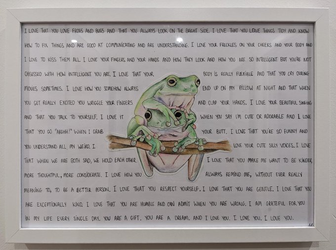 😭 I follow a frog spotting page on FB and this is literally the cutest shit. This guy&rsquo;s GF made this